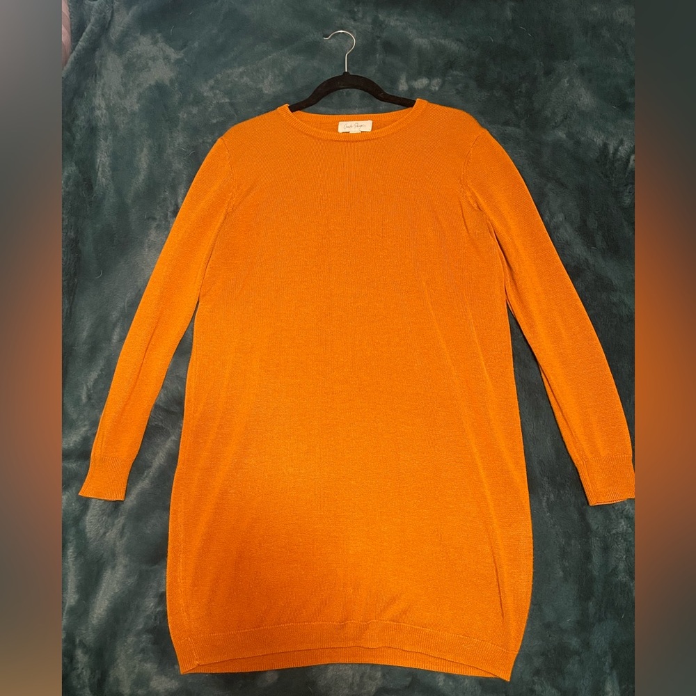 Burnt orange sweater dress